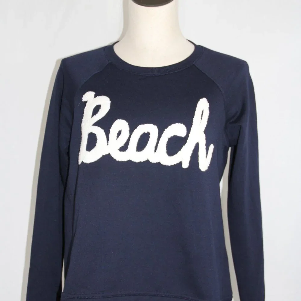 Workshop Republic NWT Women's XS Blue Beach Sweatshirt Pullover Coastal comfort - Picture 2 of 8